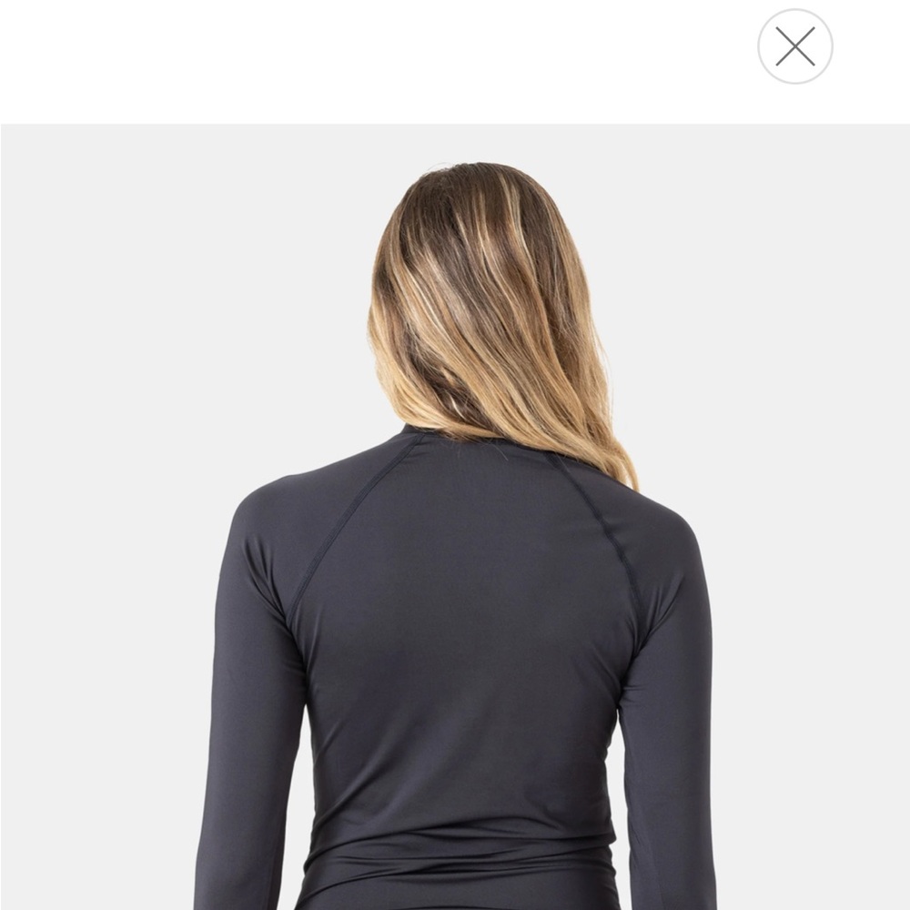 Roxy Women's Black Long Sleeve Rash Guard - Picture 4 of 12